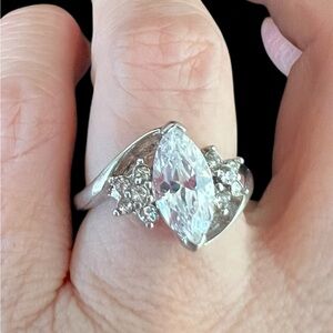 Engagement Ring size 8 stainless steel & clear CZ